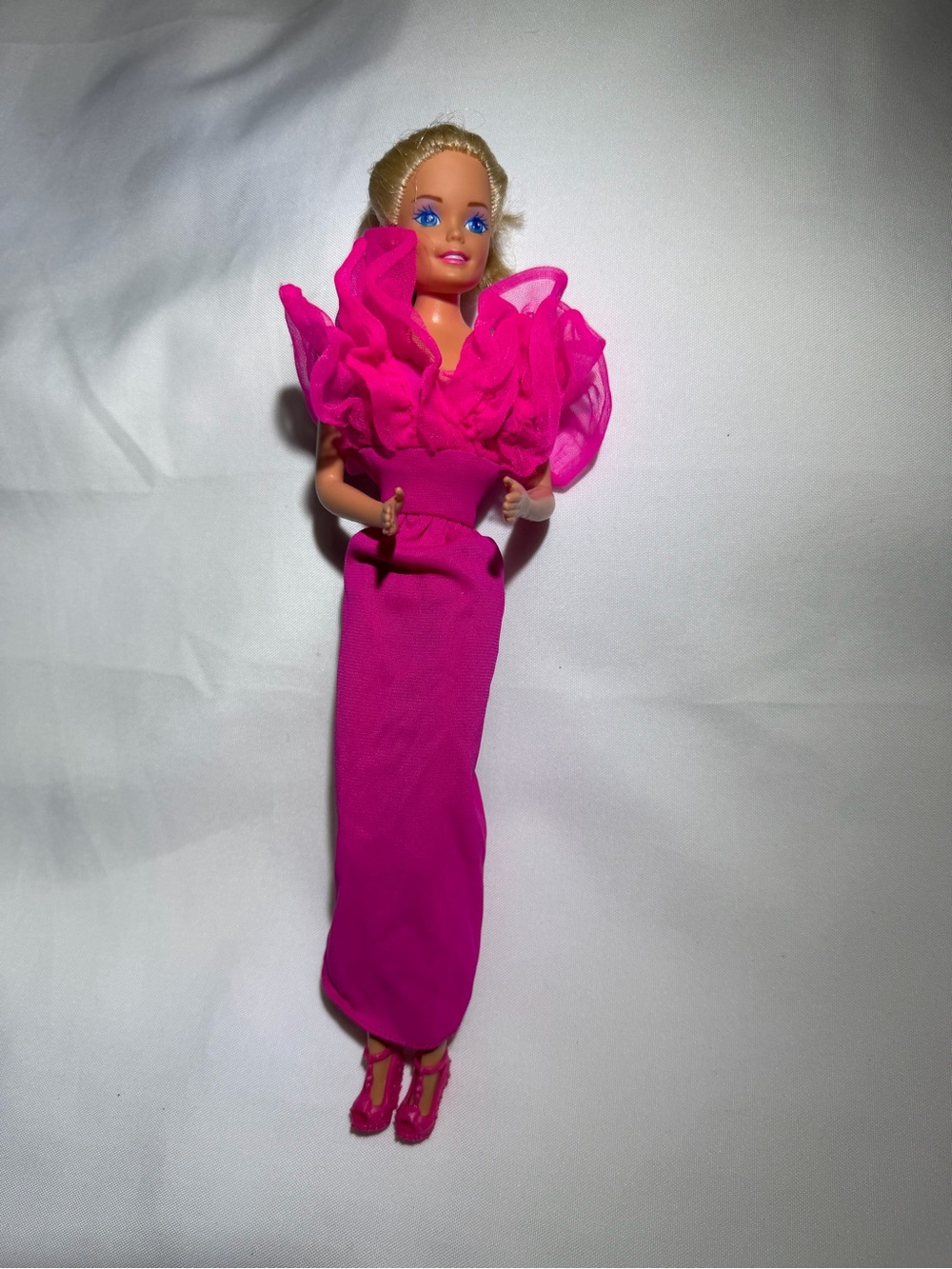 Mattel Barbie Doll in Bright Pink Evening Gown